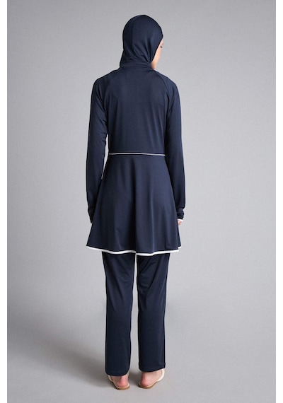 Defacto Regular Fıt 4lü Beyaz Biyeli Lacivert Burkini Mayo G8873ax26smnv31 Lacivert-nv31