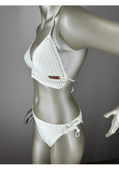 İvita Krem Rengi Dantel Detaylı Çok Tarz El Yapımı Tığ Örgüsü Bikini