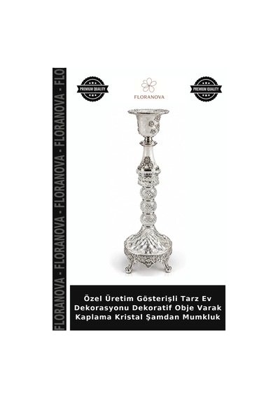 Özel Üretim Gösterişli Tarz Ev Dekorasyonu Dekoratif Obje Varak Kaplama Kristal Şamdan Mumkluk Çok Renkli