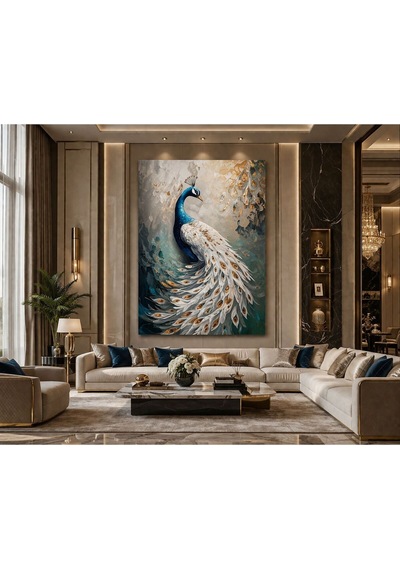 Royal Peacock Lüks Tavus Kuşu Kanvas Tablo