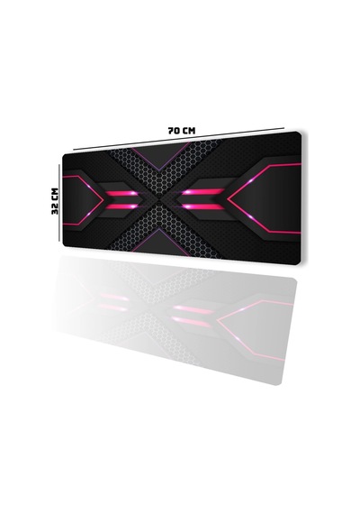 Sonictouch Prizma Kırmızı Petek Desenli Gamer Oyuncu Dikişsiz Sıvı Geçirmez Siyah Klavye Mouse Pad 3 Mousepad