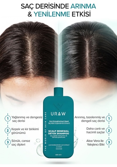 Hair Scrub Saç Derisi Peeling Seti Scrub + Detox Şampuan + Tarak Tüm Saçlar