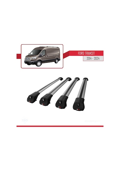 Ford Transit 2014 Ve Sonrası İle Uyumlu Ace-1 Ara Atkı Tavan Barı Gri 4 Adet Bar