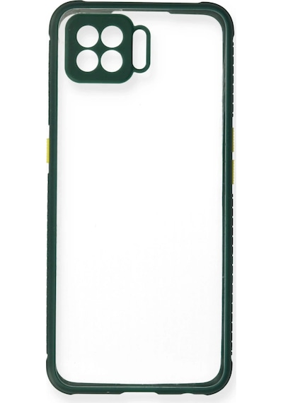 Newface - 83 - Oppo Reno 4 Lite Kılıf Miami Şeffaf Silikon - - Ece-umay - Koyu Yeşil
