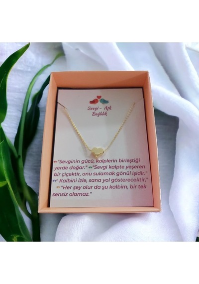 Zarif Ve Şık Minimal Altın Kaplama Çelik Kalp Kolye Rose Gold