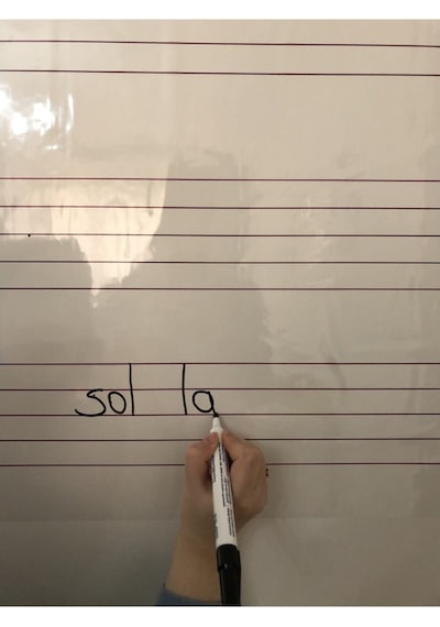 Nota Yazı Tahtası Sol Anahtarlı Ve Nota Çizgili Porteli