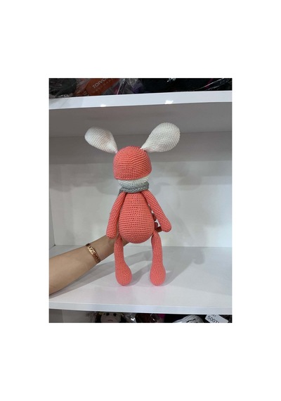 El Yapımı Amigurumi Uyuyan Tavşan - Atkılı Örgü Oyuncak Mercan