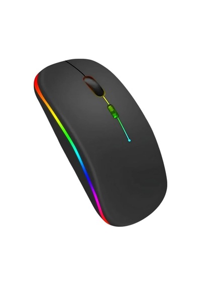 Polham Şarjlı Rgb Işıklı Çift Modlu Kablosuz Mouse, Laptop, Tablet, Telefon, Tv Uyumlu Mouse Süper Sessiz