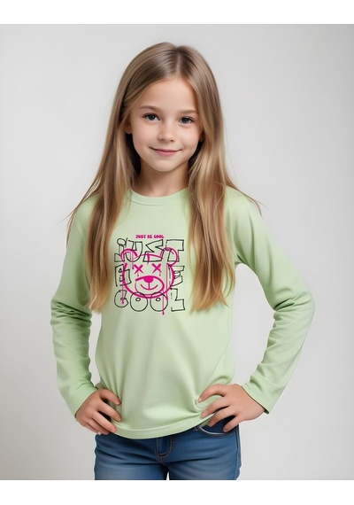 Fyk Kids Kız Çocuk Bisiklet Yaka 3'lü Basic Sweatshirt Çok Renkli