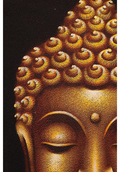 Altın Tonlarında Buda Portresi El Yapımı Tuval Tablo-117