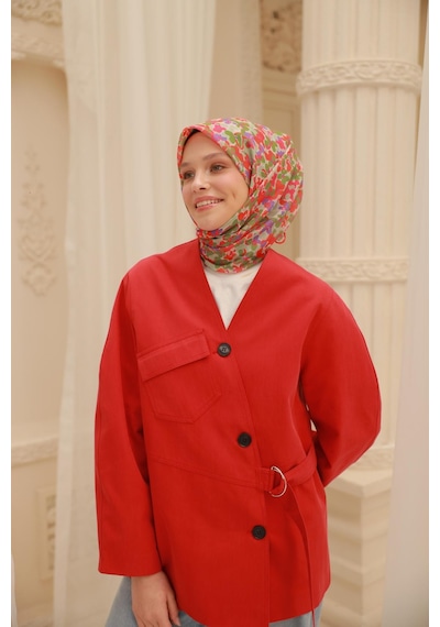 Silk Home Soft Eşarp 73081-33 Taş, Su Yeşili, Mercan, Yeşil, Mor