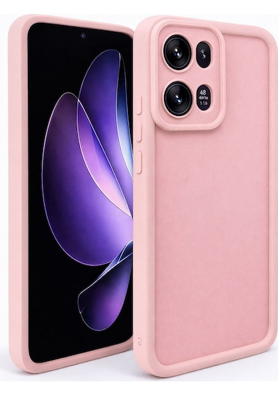 Oppo Reno 13 Pro Uyumlu Kamera Çıkıntılı Mat Silikon Telefon Kılıfı Pembe