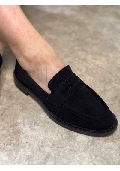 Günlük Kadın Düz Loafer Klasik Desenli Taban Zincirli Oval Burunlu Makosen Sade Şık Ayakkabı 130 Siyah- Süet Günlük Kadın Düz Loafer Klasik Desenli Taban Zincirli Oval Burunlu Makosen Sade Şık Ayakkabı 130 Siyah- Süet