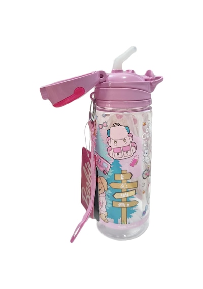 Barbie Matara 500 Ml - Çocuk Suluk, Matara, Pipetli Suluk, Askılı Suluk Barbie Matara