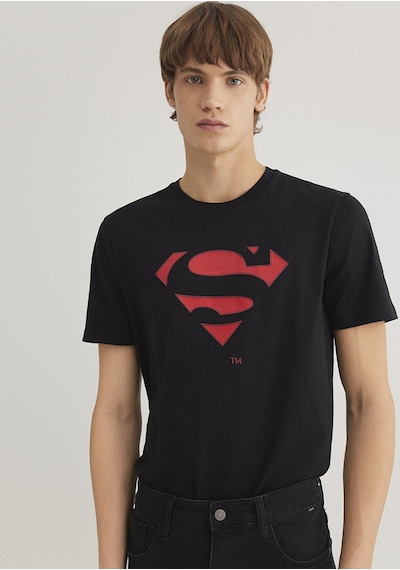 Mavi - Superman Baskılı Siyah Tişört 066875-900 Siyah