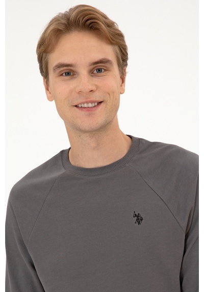 U.S. Polo Assn. Erkek Regular Fit Bisiklet Yaka Gri İnce Basic Sweatshirt 50313752-VR024 U.S. Polo Assn. Erkek Regular Fit Bisiklet Yaka Gri İnce Basic Sweatshirt 50313752-VR024