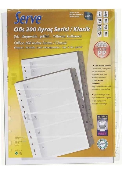Serve Seperatör A4 Günlük Ofis 200 Serisi Klasik
