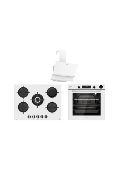 Tommatech TAF6004WSP - TAO7001WG - TDE6001WG TT300 Beyaz Ankastre Set