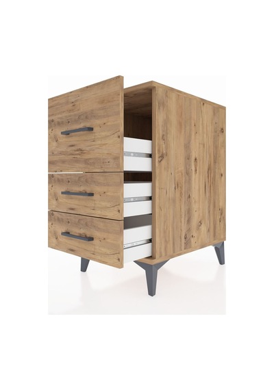 Kronos Komodin 3 Çekmeceli 44x59x80 Çam-çam Çam