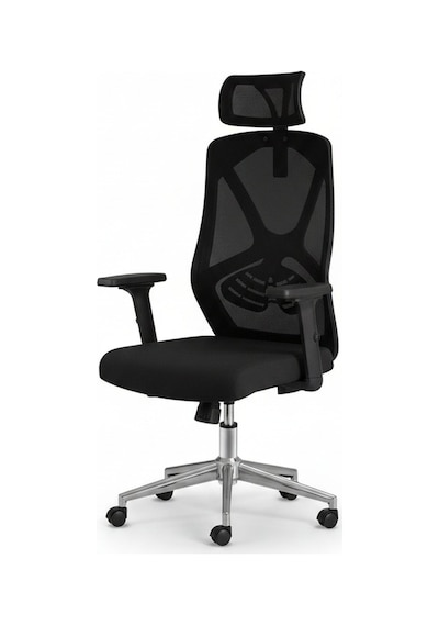 Upstyle Meltem Başlıklı Kumaş Ergonomik Çalışma Koltuğu Siyah 66 125 65 Cm