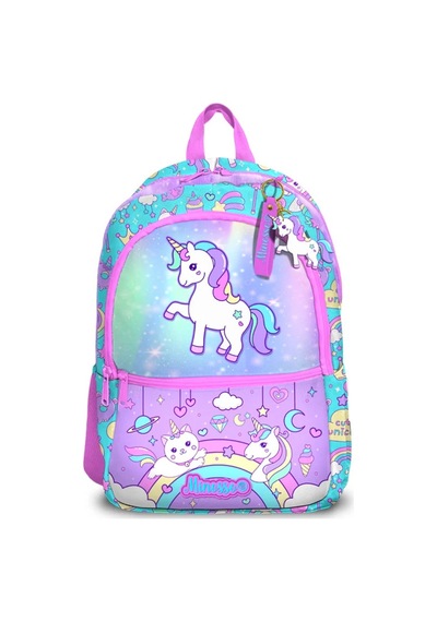 Simli Unicorn Desenli Kız Çocuk İlkokul Sırt Çantası 1007 Çok Renkli