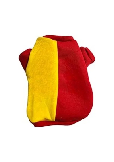 101Dzyn Kırmızı Ve Sarı Renkli Kedi Ve Köpek Sweatshirt, Small Beden 19-0303