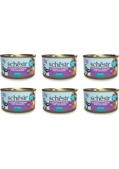 Schesir Sardalya İle Uskumrulu Sos İçinde Tamamlayıcı Kedi Konservesi 70 G X 6 Adet