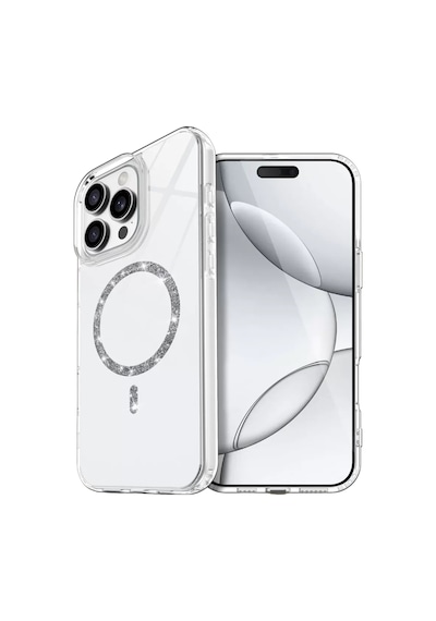 Newface Apple iPhone Uyumlu 15 Pro Max Live Diamond Magsafe Kapak - Şeffaf Belirtilmemiş