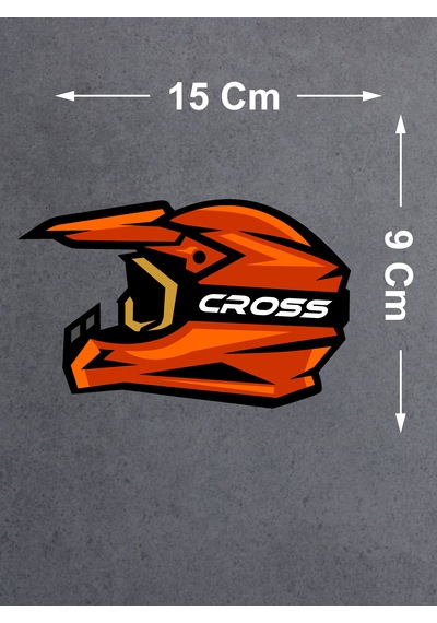 Cross Motosiklet Kask Sticker - Araba Oto Motosiklet Sticker - 00021 15x9 Cm