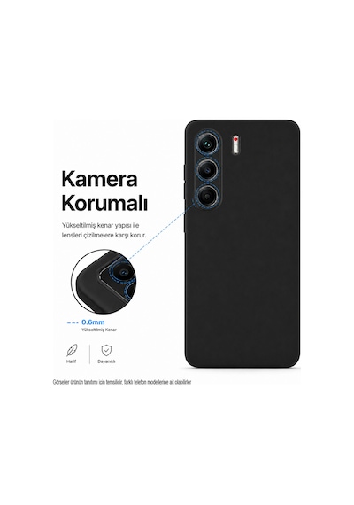 Tecno Spark 20 Kılıf Premium Mat İnce Kamera Korumalı Silikon Kapak Siyah