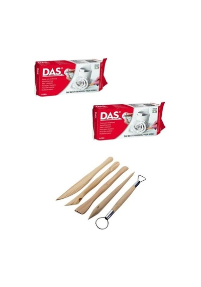Das Seramik Hamuru Kili 500 Gr. 2'Li + Modelaj Ebeşuar Set