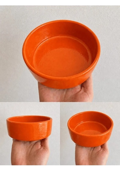 Kase Model Beton Kedi Köpek Mama Ve Su Kabı 15cm Çap 5cm - Turuncu