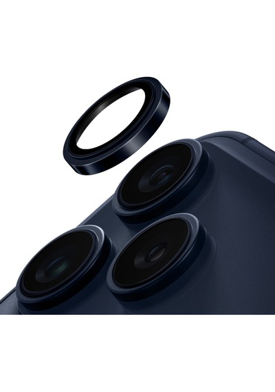 Apple Uyumlu iPhone 17 Pro Ve 17 Pro Max Metal Çerçeveli Temperli Kamera Lens Koruyucu Mavi
