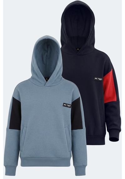 Slazenger Layne 2 Li Set Sweatshırt Lcivert/kırmızı - Mavi/laciver