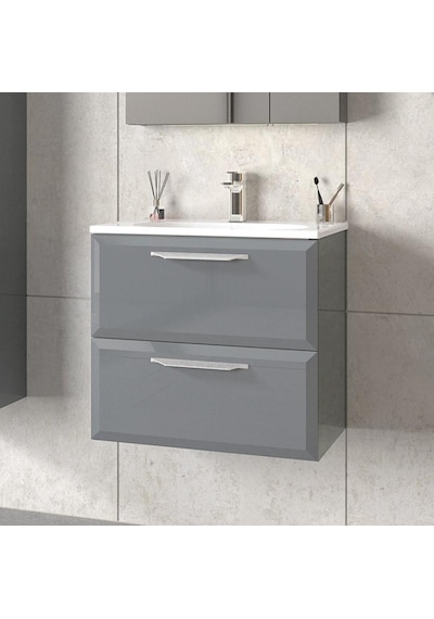 Orka Nuvola 65 Cm Mdf Parlak Gri Banyo Dolabı Alt Modül Ve Lavabo Gri Orka Nuvola 65 Cm Mdf Parlak Gri Banyo Dolabı Alt Modül Ve Lavabo Gri