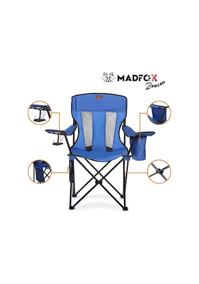 Madfox Beacon Katlanır Kamp Sandalyesi Mavi