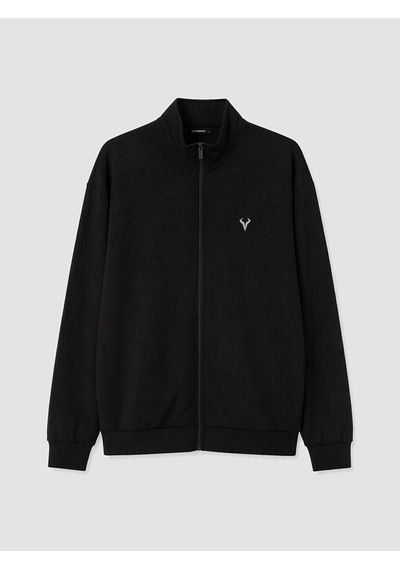Lcw Eco Siyah Dik Yaka Erkek Fermuarlı Sweatshirt