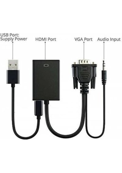 Vga To Hdmi Kablo Dönüştürücü Görüntü Ve Ses Çevirici 4310P Adapt