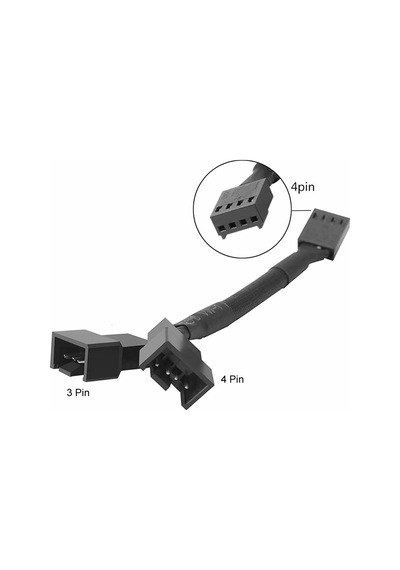 1 To 2 Çoğaltıcı 25cm Fan Uzatma Kablosu Y Tip 4 Pin 3 Pin Bilgisayar Kasa Anakart Ekran Kartı Soğut