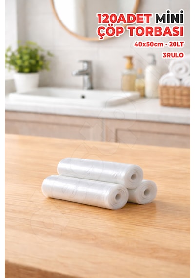 120 Adet Mini Boy Çöp Torbası - Ekstra Sağlam - Renkli 40x50cm 20lt 120 Adet Mini Boy Çöp Torbası - Ekstra Sağlam - Renkli 40x50cm 20lt