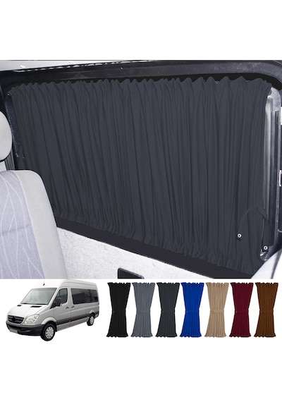 Pandami Mercedes Sprinter W906 Orta 2006-2018 Uyumlu Füme Raylı Oto Perde Takımı