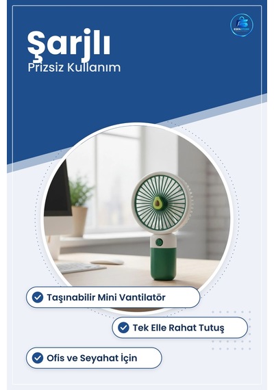 Şarjlı El Fanı Taşınabilir Mini Vantilatör Kişisel Serinletici Of