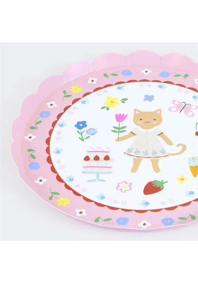 Meri Meri - Yavru Kedi Kulübü Tabaklar - M - 8 Adet