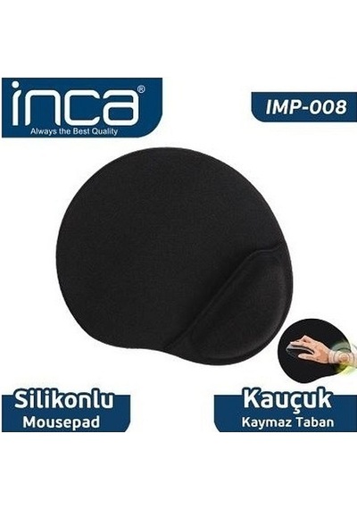 INCA SİLİKONLU BİLEKLİKLİ MOUSE PAD SİYAH