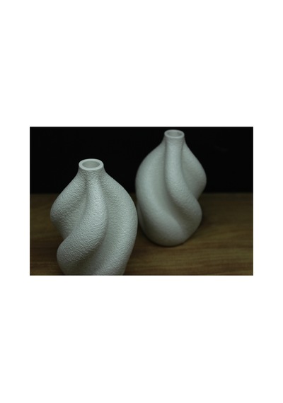 Modern Spiral Tasarım Dekoratif Beyaz Vazo Seti 2 Li Minimalist Ev Dekoru, Kurutulmuş Çiçek İçin Beyaz Beyaz