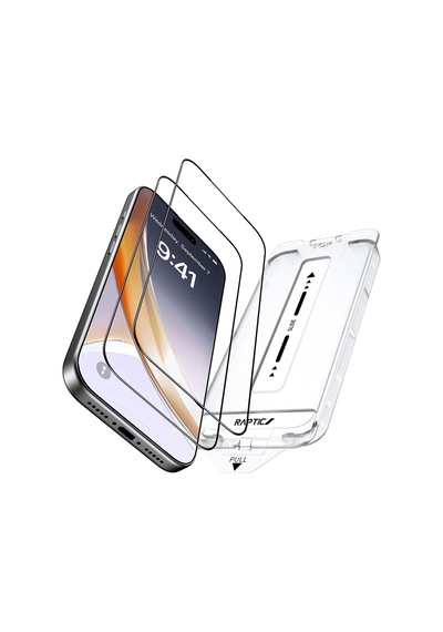 Apple Uyumlu   iPhone 17 Pro Max Raptic Air Glass 2.5d Ekran Koruyucu 2 Adet Uygulama Aparatlı Şeffaf