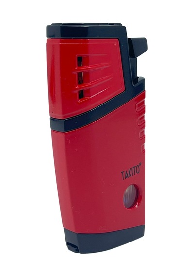 Takito Çift Torch Pürmüz Puro Çakmağı - Siyah/kırmızı Kırmızı