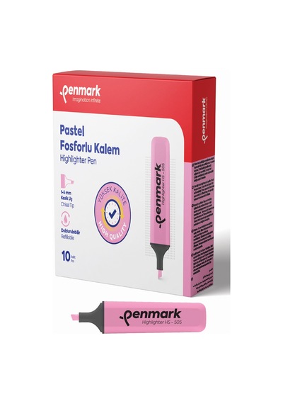 Penmark Fosforlu Kalem Pastel Gülsuyu Hs-505 10 Çok Renkli