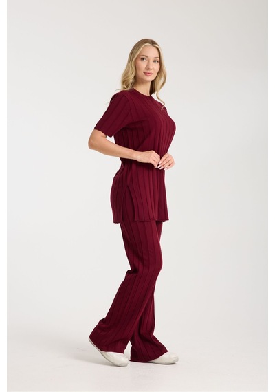 Çizgili Relax Fit İkili Takım Dnv-000019 Bordo