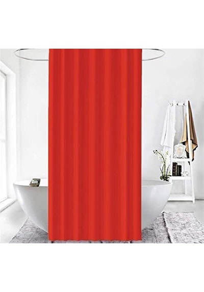 Zethome Jackline Banyo Duş Perdesi 0010 Kırmızı Çift Kanat 2X120X Kırmızı